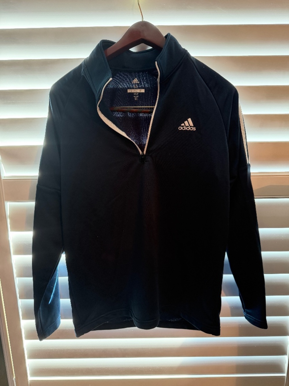 adidas Men's 3-Stripe Shoulders French Terry 1/4-Zip Golf Pullover